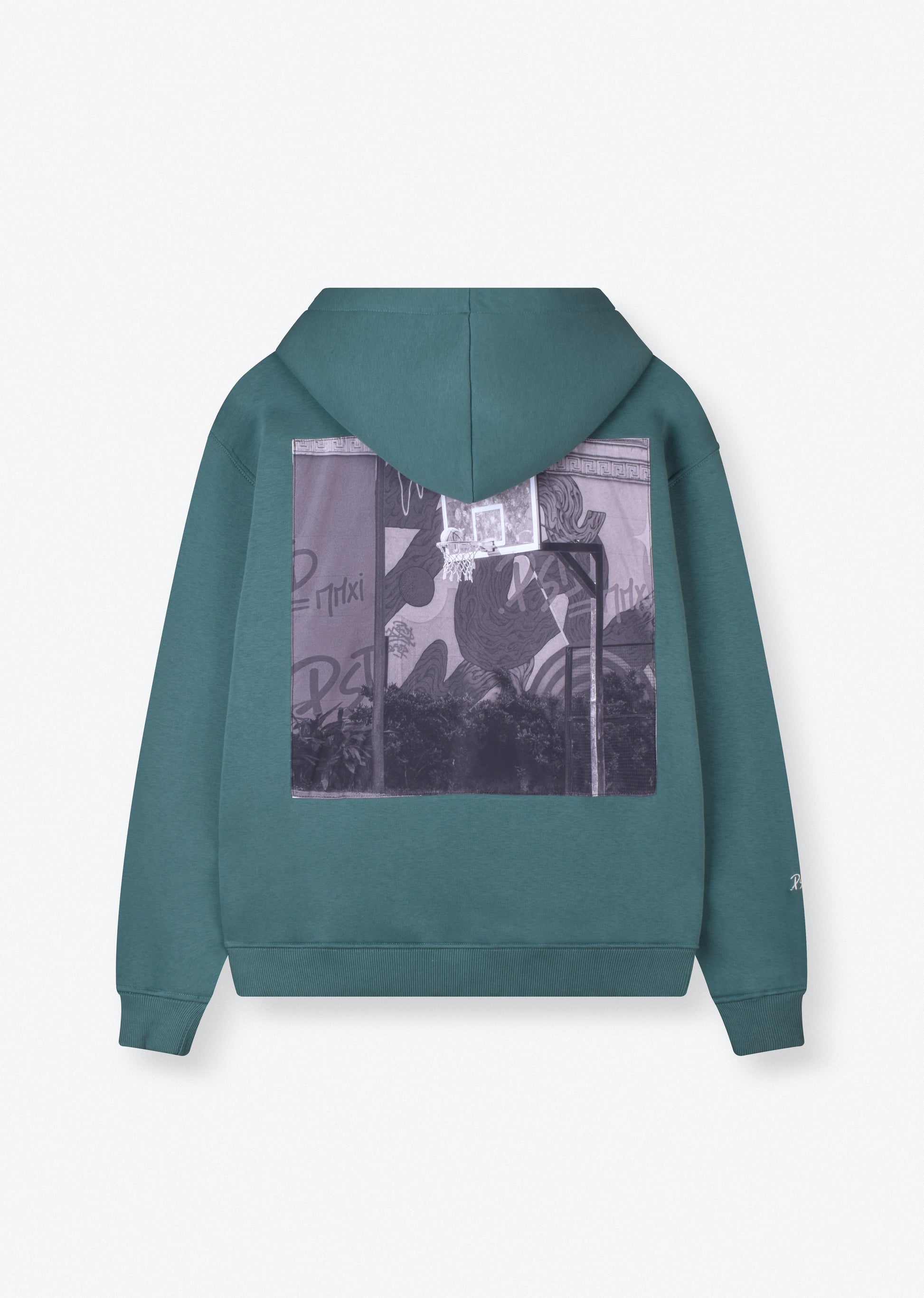 PRINTED PATCH BOXYFIT HOODIE