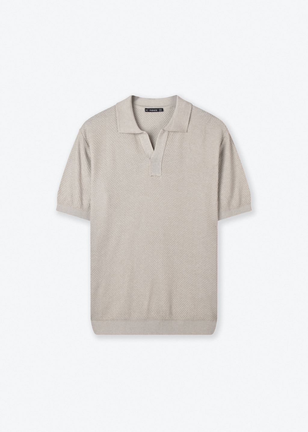 OPEN COLLAR KNIT POLO