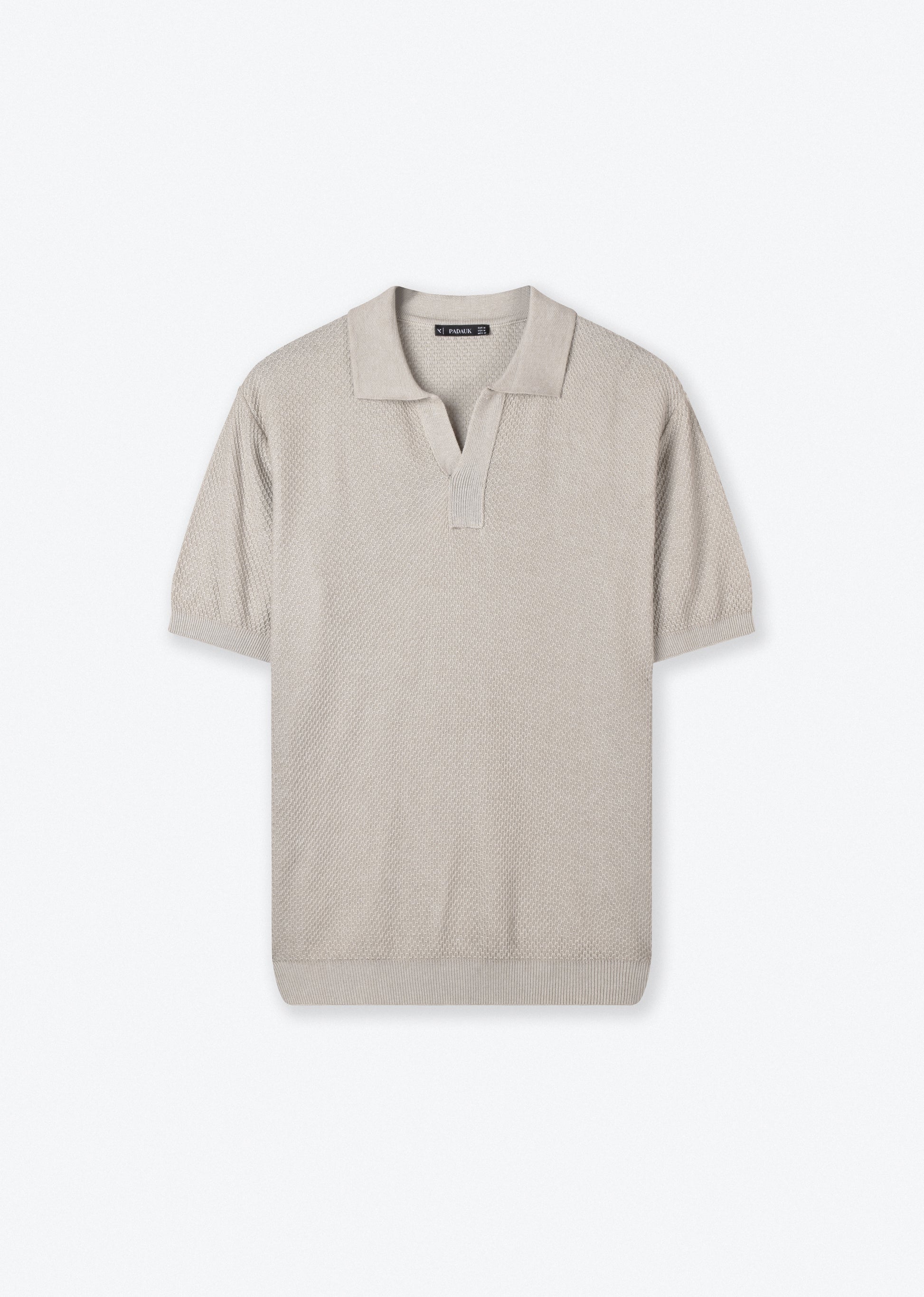 OPEN COLLAR KNIT POLO