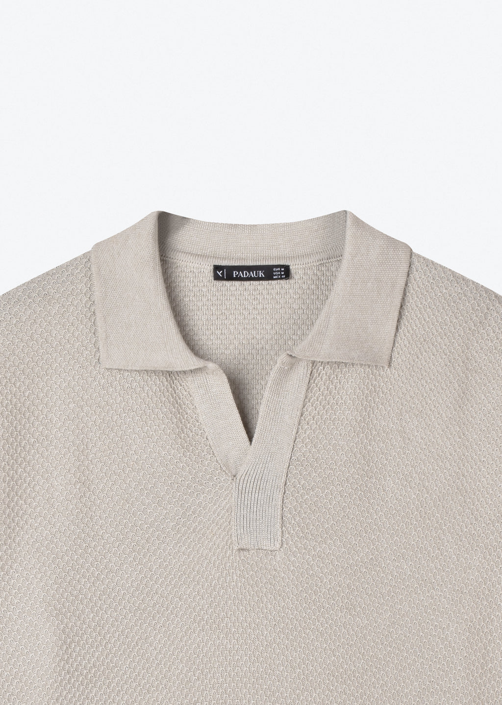 OPEN COLLAR KNIT POLO