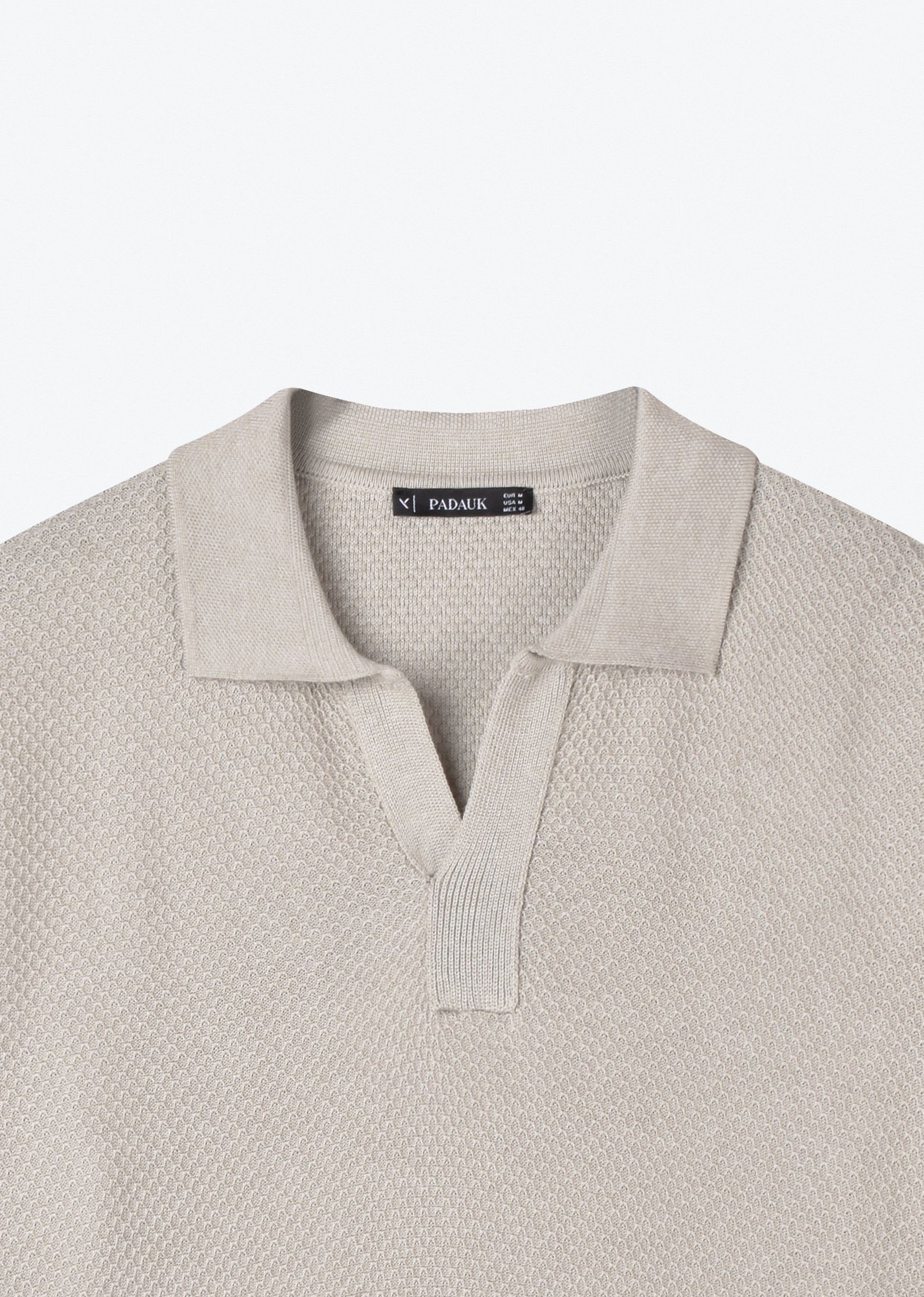OPEN COLLAR KNIT POLO