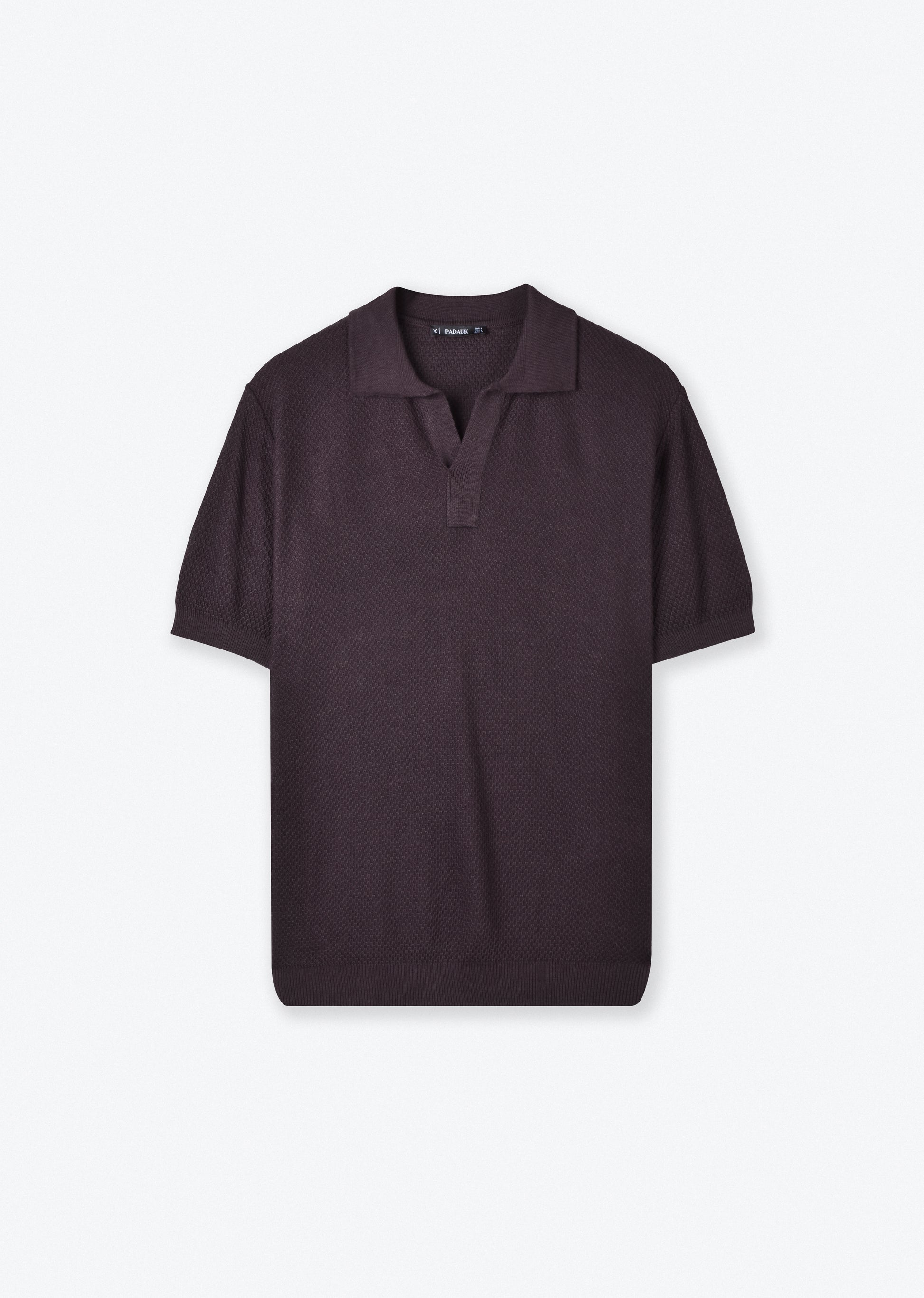 OPEN COLLAR KNIT POLO