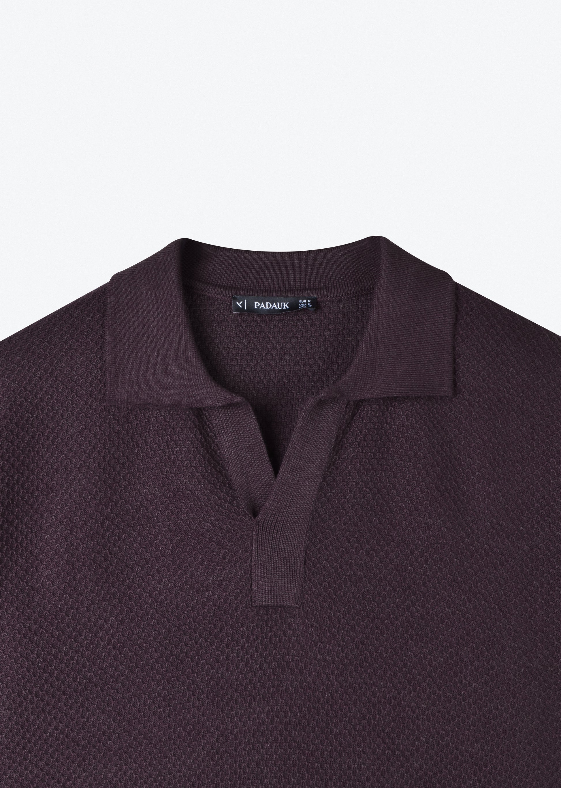 OPEN COLLAR KNIT POLO