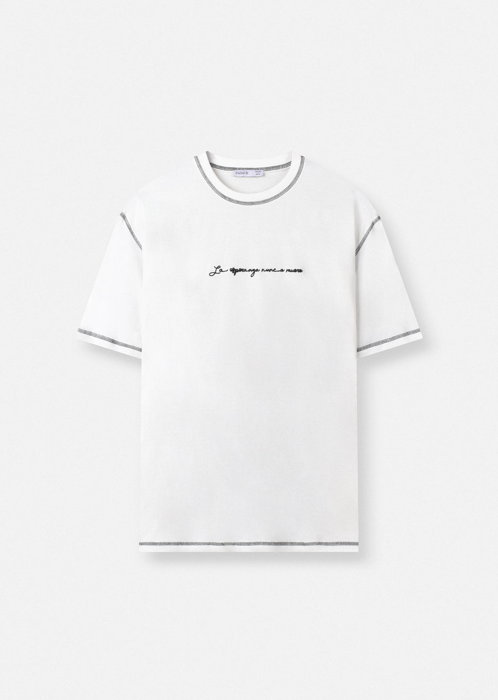EMBROIDERED CONTRAST STITCHING T-SHIRT