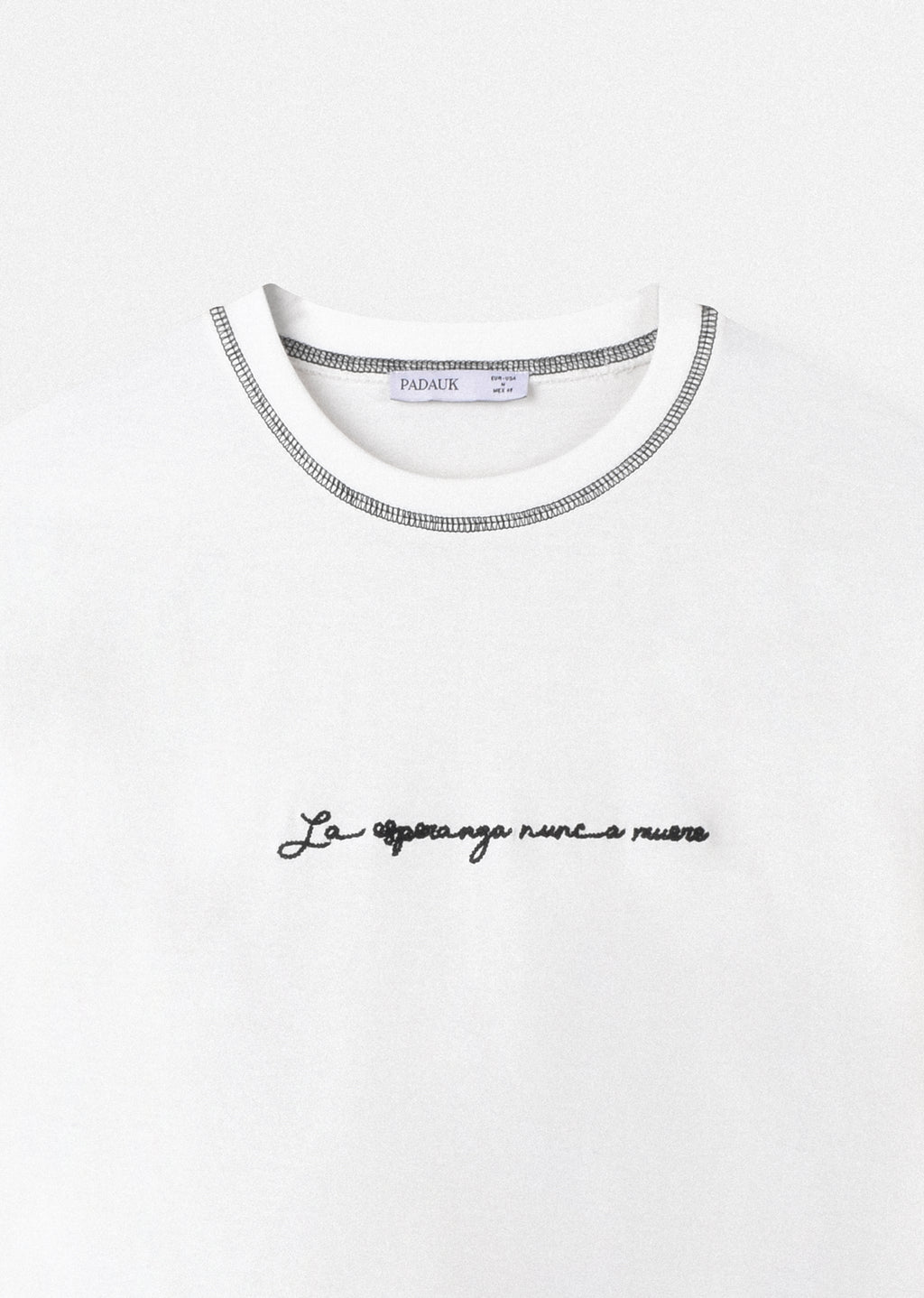 EMBROIDERED CONTRAST STITCHING T-SHIRT