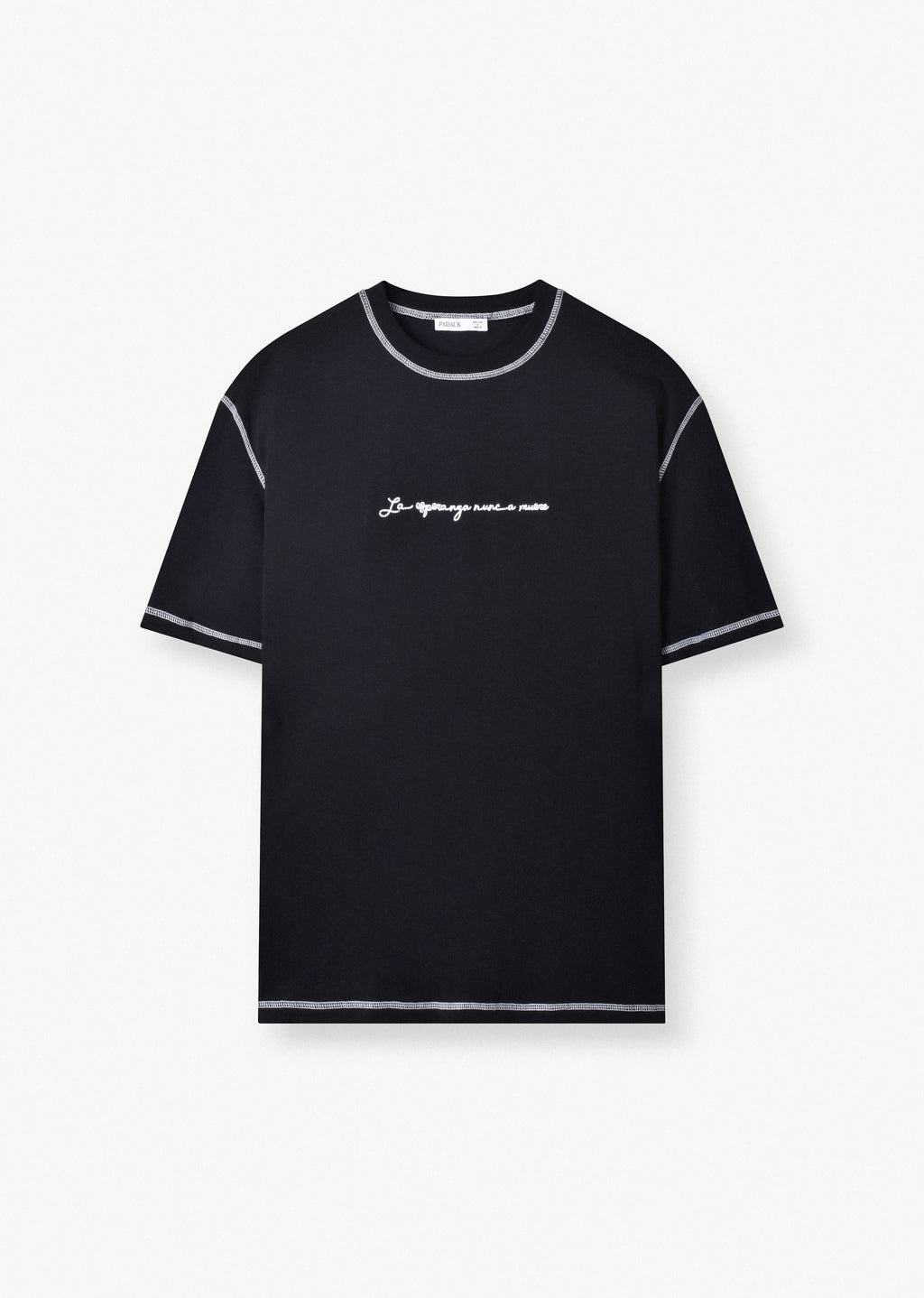 EMBROIDERED CONTRAST STITCHING T-SHIRT