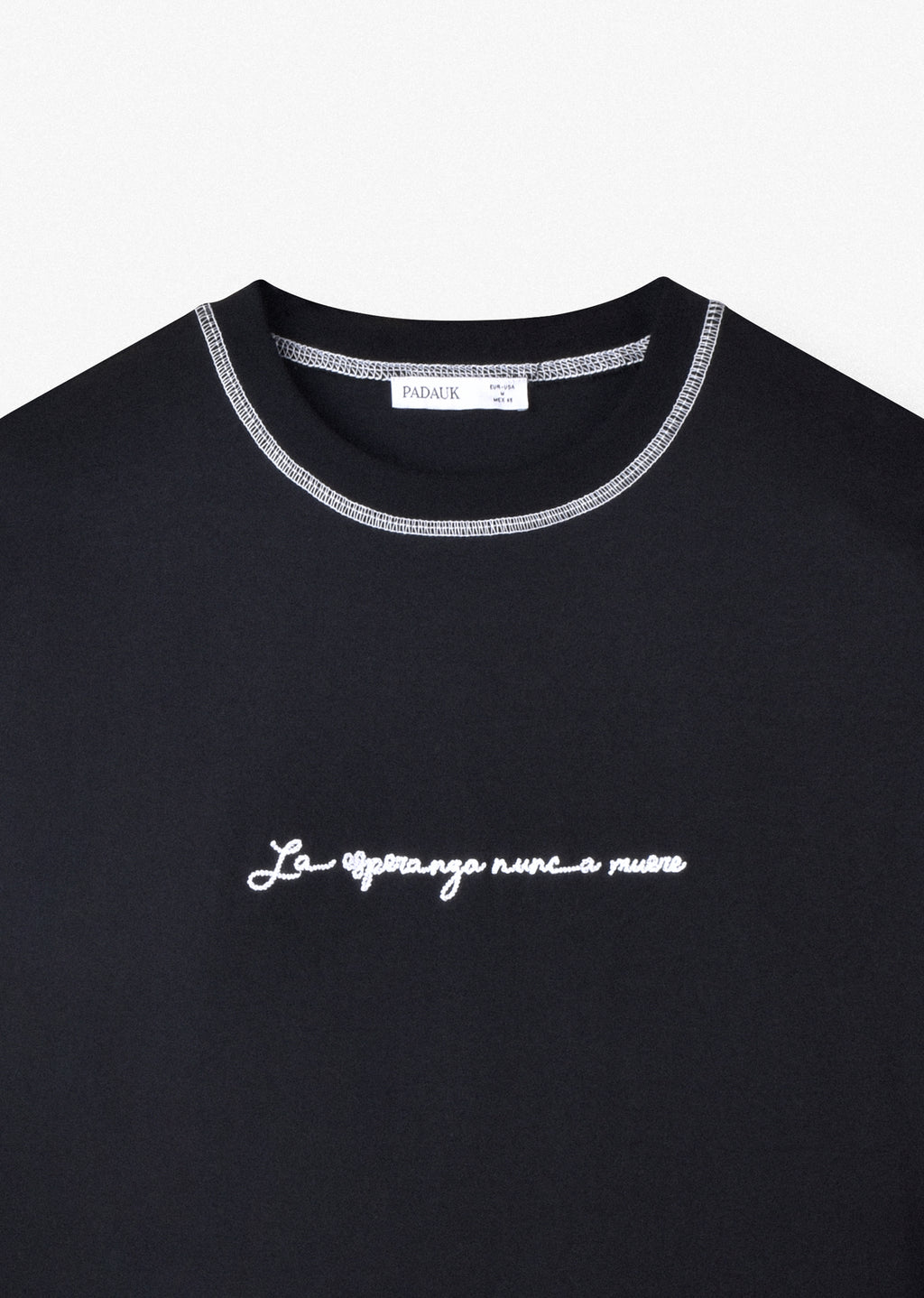 EMBROIDERED CONTRAST STITCHING T-SHIRT