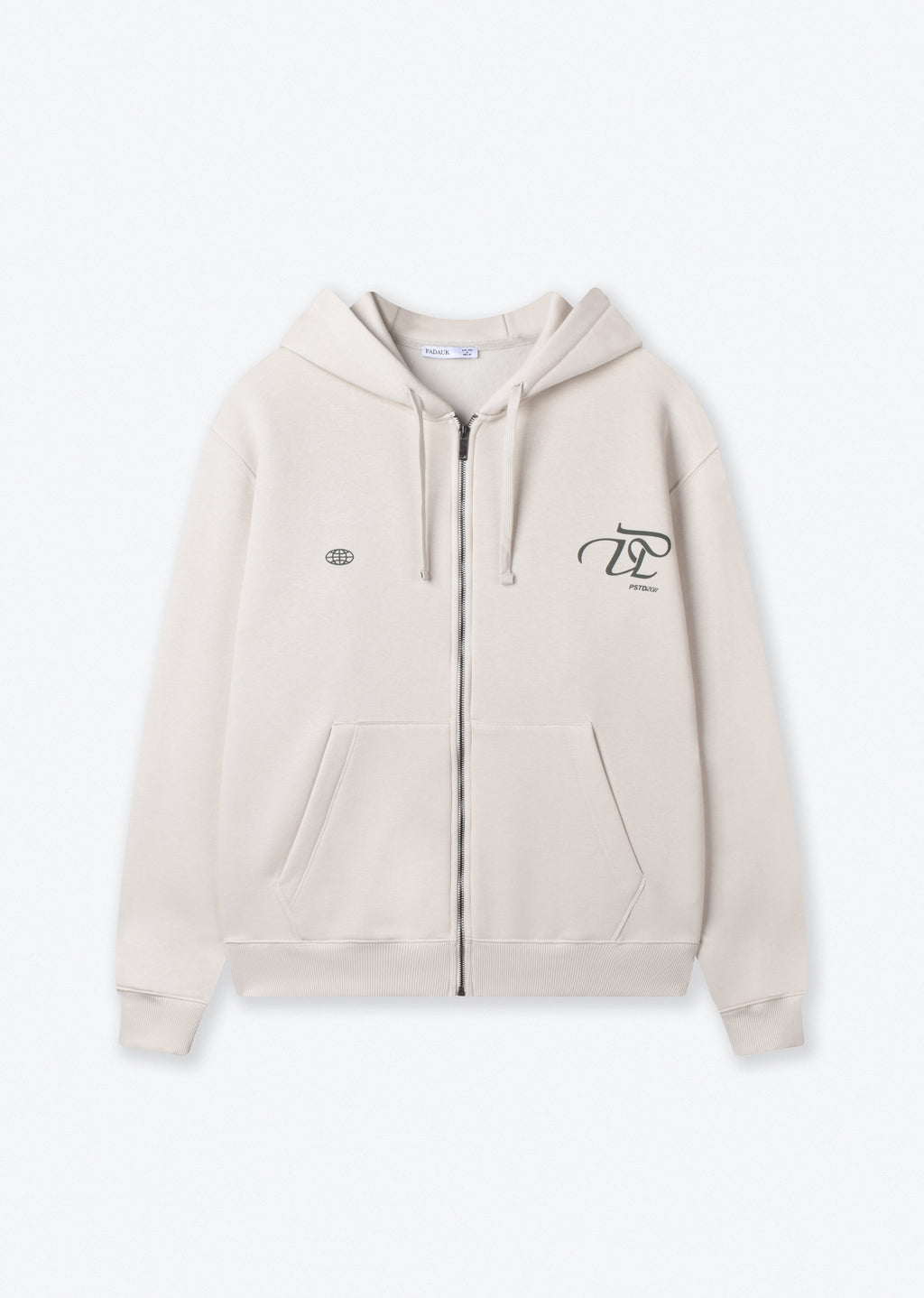 PRINTED BOXY-FIT ZIPPER HOODIE